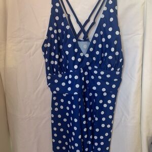 Navy Polka Dot Kids Romper